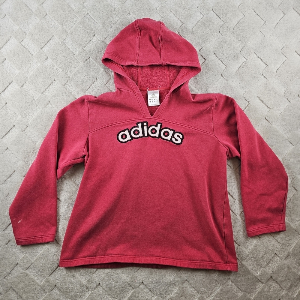 Vintage Adidas Hoodie Womens Extra Large Pink Y2K